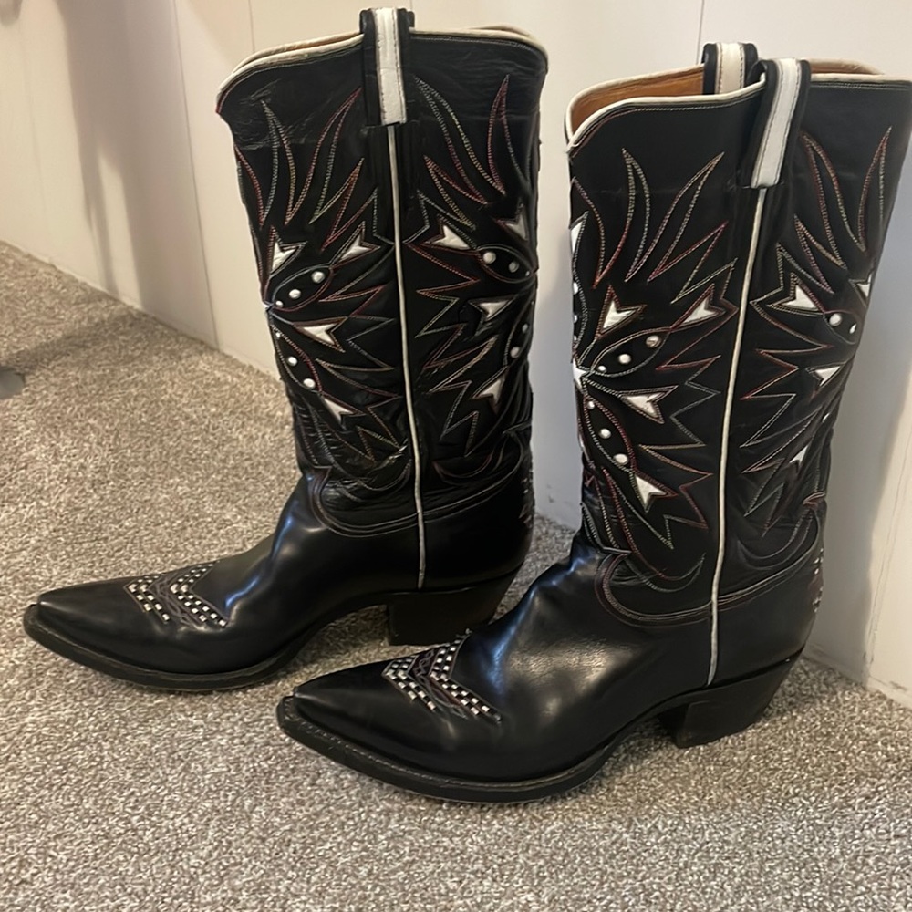Tony Lama Boots Black & white & multicolor Stars